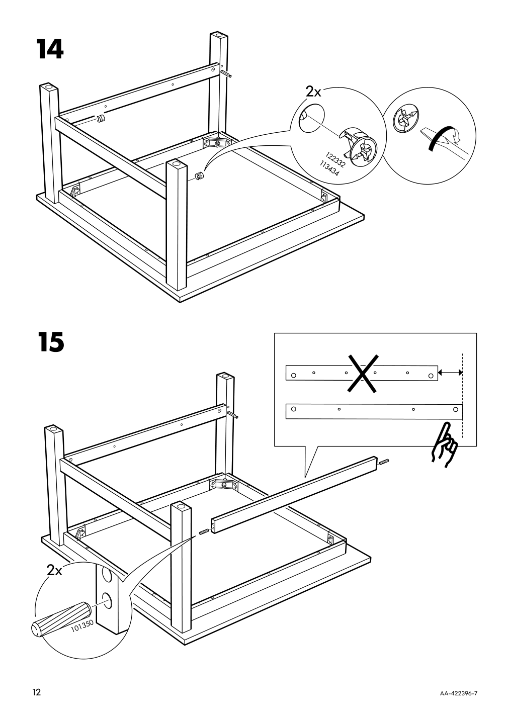 Assembly instructions for IKEA Hemnes coffee table white stain | Page 12 - IKEA HEMNES coffee table 101.762.87