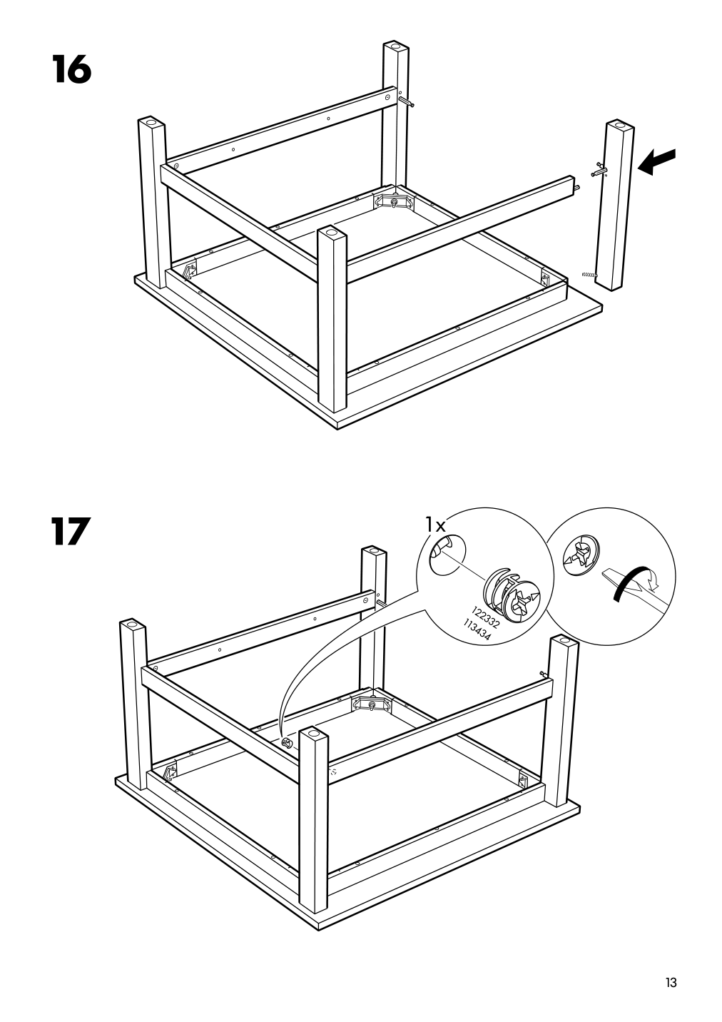 Assembly instructions for IKEA Hemnes coffee table white stain | Page 13 - IKEA HEMNES coffee table 101.762.87