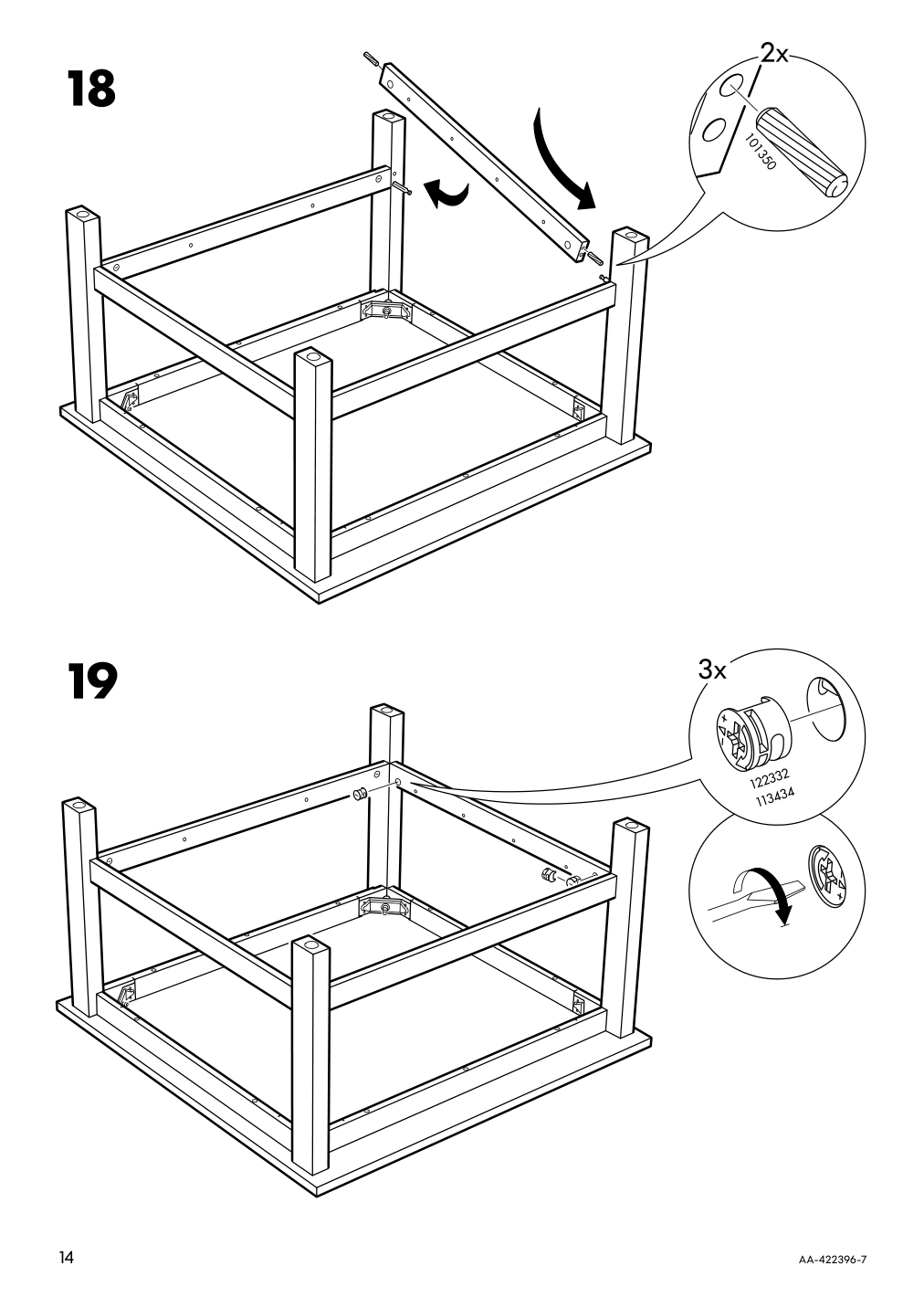 Assembly instructions for IKEA Hemnes coffee table white stain | Page 14 - IKEA HEMNES coffee table 101.762.87