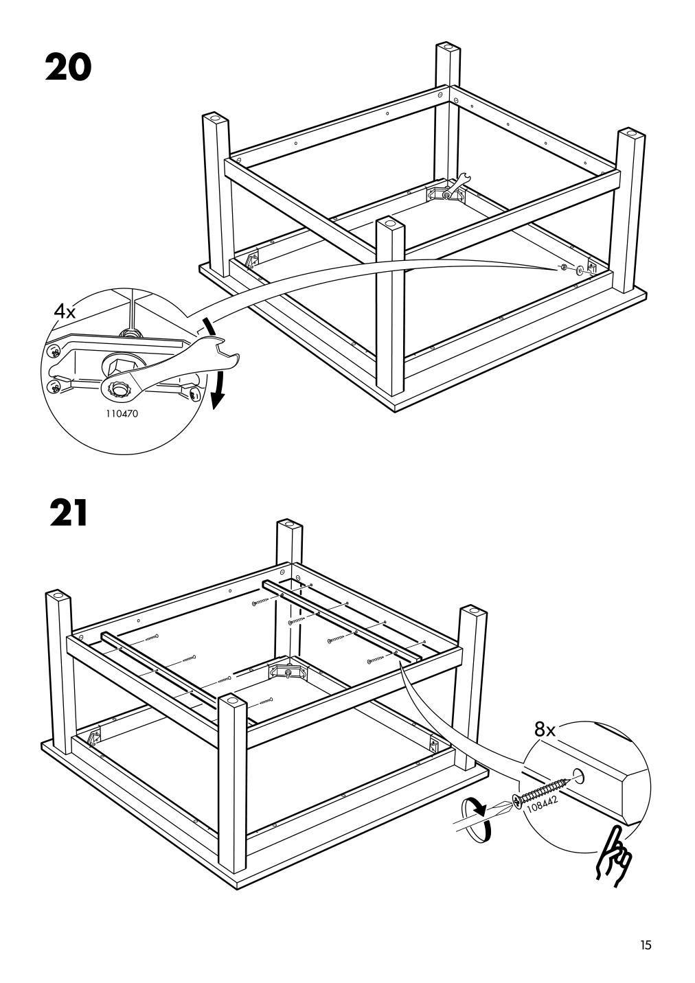 Assembly instructions for IKEA Hemnes coffee table white stain | Page 15 - IKEA HEMNES coffee table 101.762.87