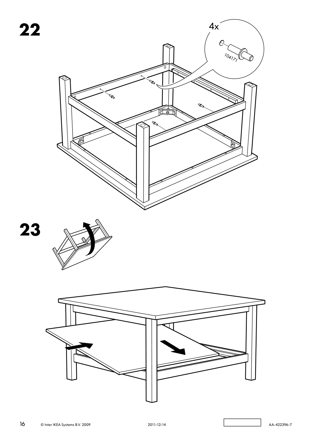 Assembly instructions for IKEA Hemnes coffee table white stain | Page 16 - IKEA HEMNES coffee table 101.762.87