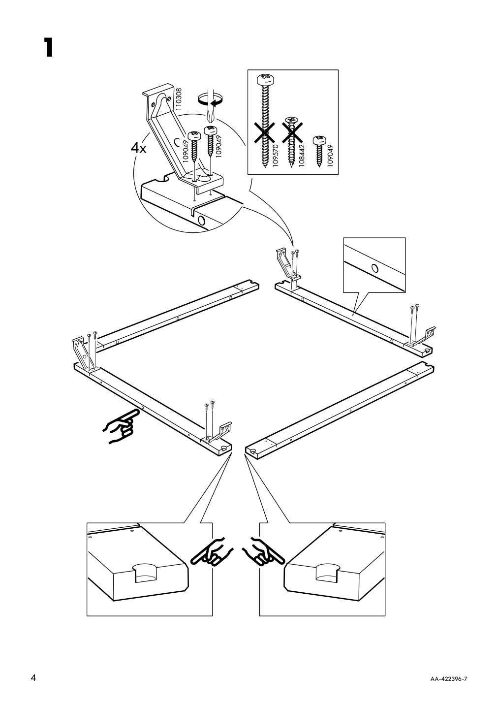 Assembly instructions for IKEA Hemnes coffee table white stain | Page 4 - IKEA HEMNES coffee table 101.762.87