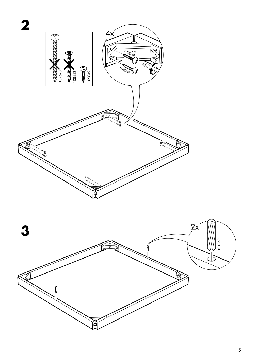 Assembly instructions for IKEA Hemnes coffee table white stain | Page 5 - IKEA HEMNES coffee table 101.762.87