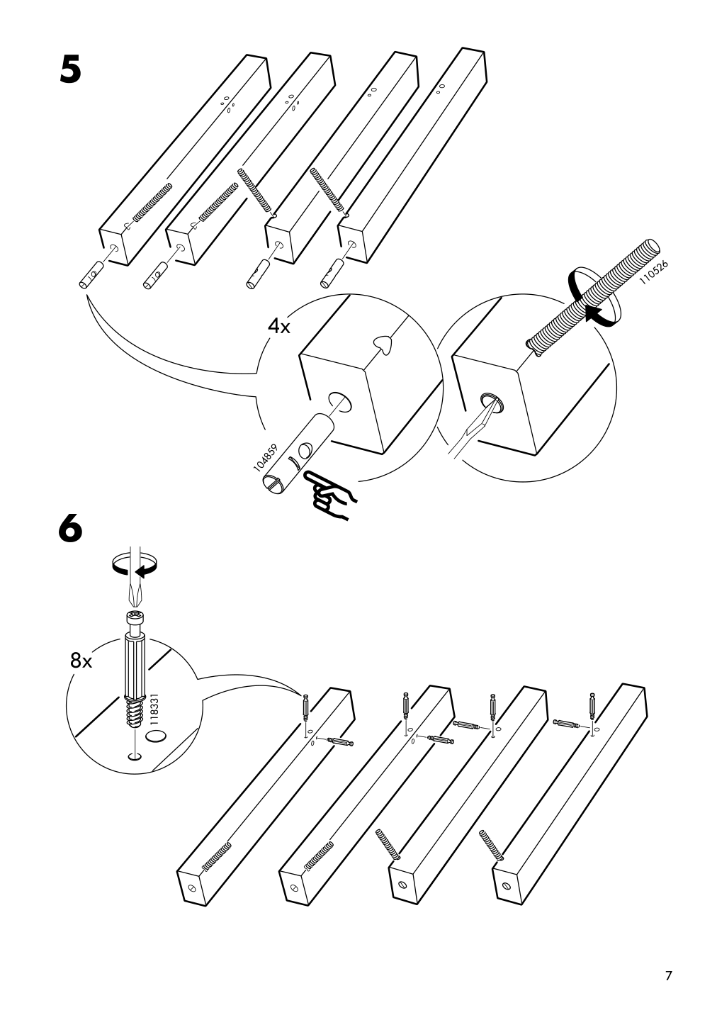 Assembly instructions for IKEA Hemnes coffee table white stain | Page 7 - IKEA HEMNES coffee table 101.762.87