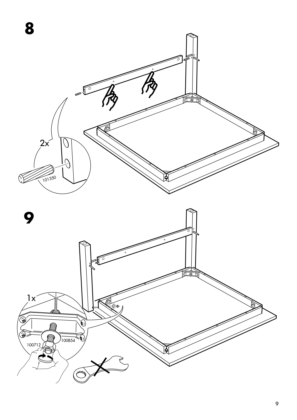 Assembly instructions for IKEA Hemnes coffee table white stain | Page 9 - IKEA HEMNES coffee table 101.762.87