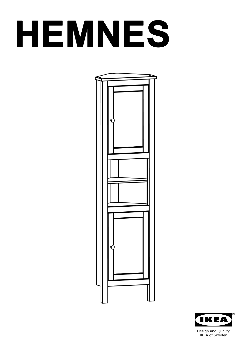 Assembly instructions for IKEA Hemnes corner cabinet white | Page 1 - IKEA HEMNES corner cabinet 604.184.01