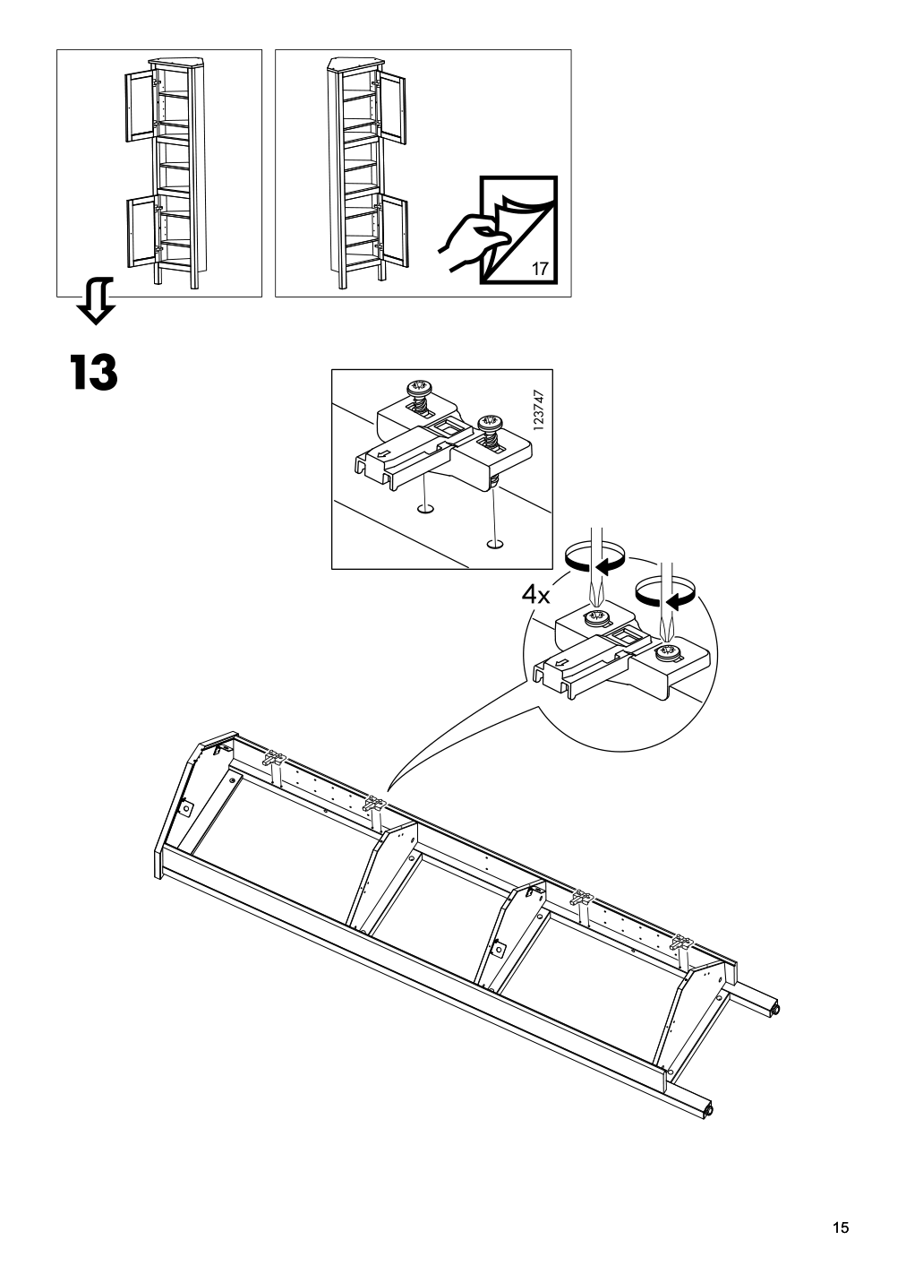 Assembly instructions for IKEA Hemnes corner cabinet white | Page 15 - IKEA HEMNES corner cabinet 604.184.01