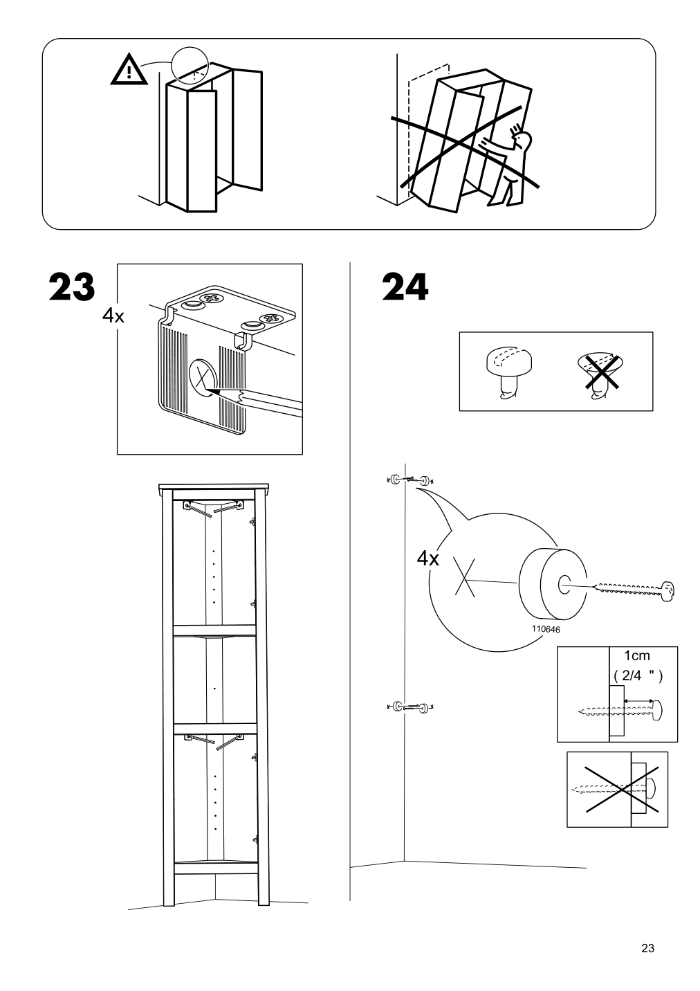 Assembly instructions for IKEA Hemnes corner cabinet white | Page 23 - IKEA HEMNES corner cabinet 604.184.01