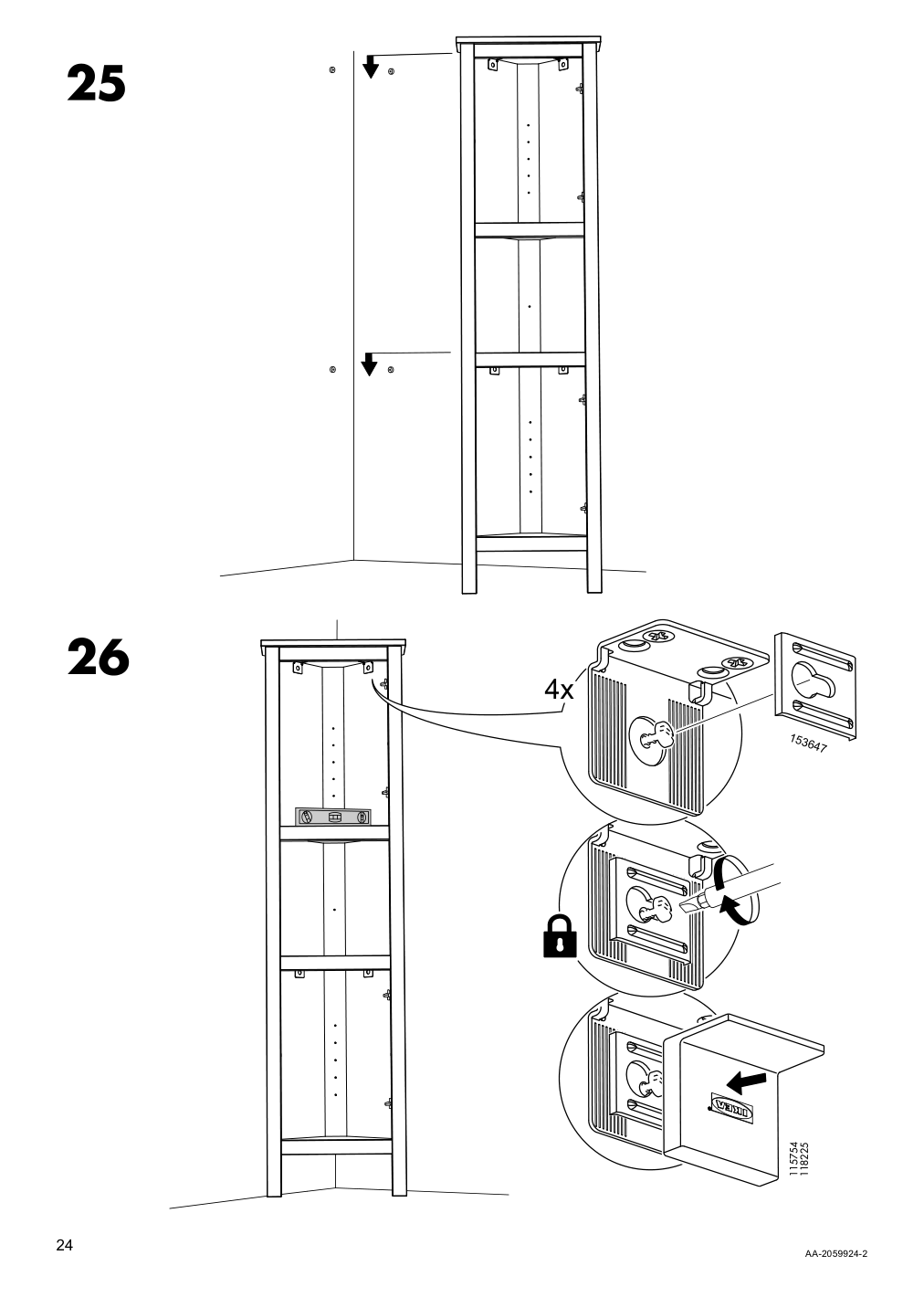 Assembly instructions for IKEA Hemnes corner cabinet white | Page 24 - IKEA HEMNES corner cabinet 604.184.01