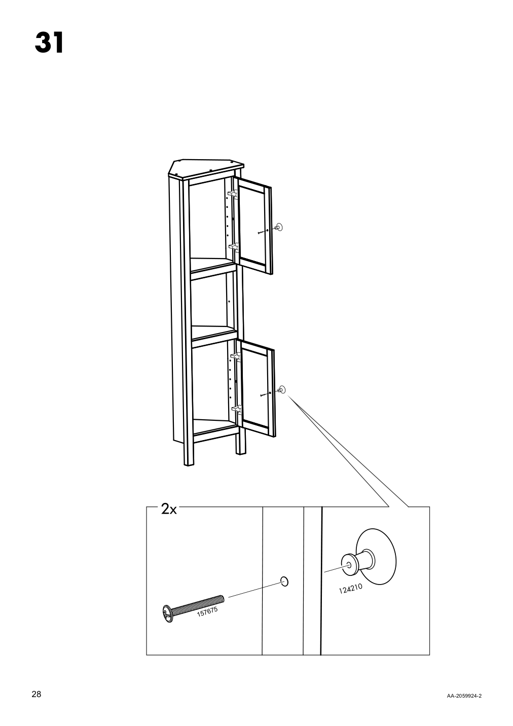 Assembly instructions for IKEA Hemnes corner cabinet white | Page 28 - IKEA HEMNES corner cabinet 604.184.01