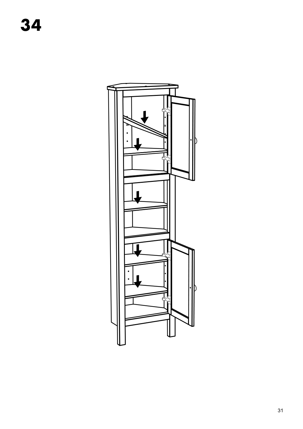 Assembly instructions for IKEA Hemnes corner cabinet white | Page 31 - IKEA HEMNES corner cabinet 604.184.01