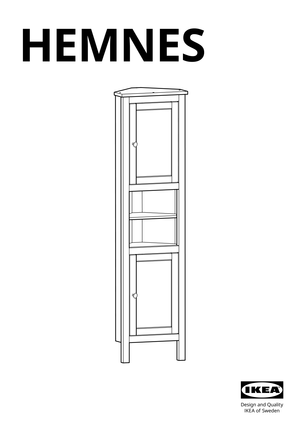 Assembly instructions for IKEA Hemnes corner cabinet white | Page 1 - IKEA HEMNES corner cabinet 604.184.01