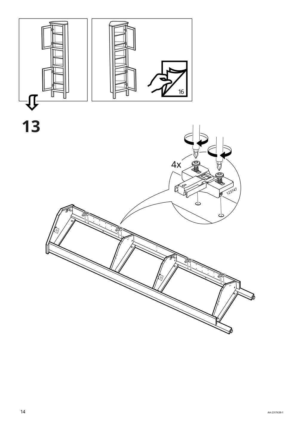 Assembly instructions for IKEA Hemnes corner cabinet white | Page 14 - IKEA HEMNES corner cabinet 604.184.01