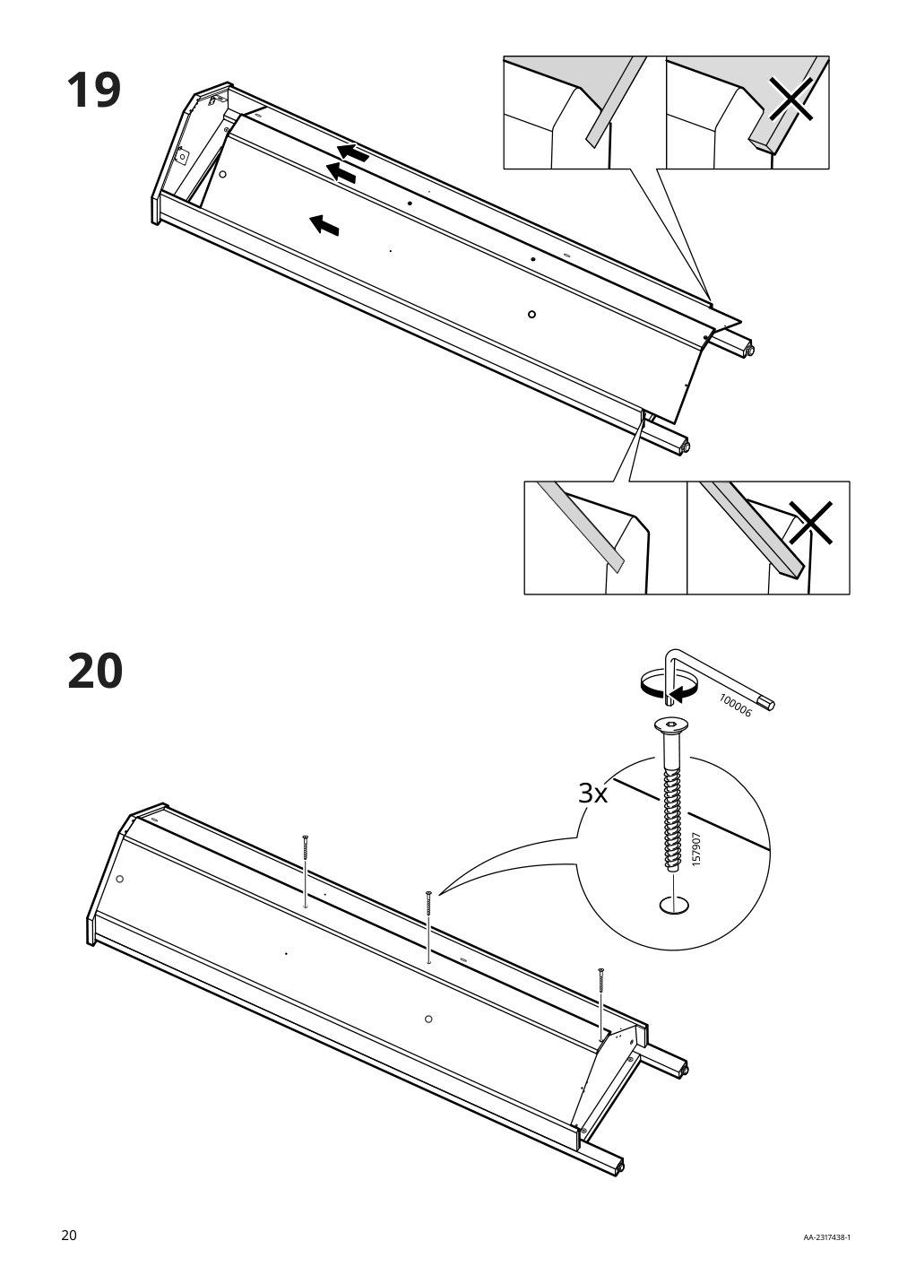 Assembly instructions for IKEA Hemnes corner cabinet white | Page 20 - IKEA HEMNES corner cabinet 604.184.01