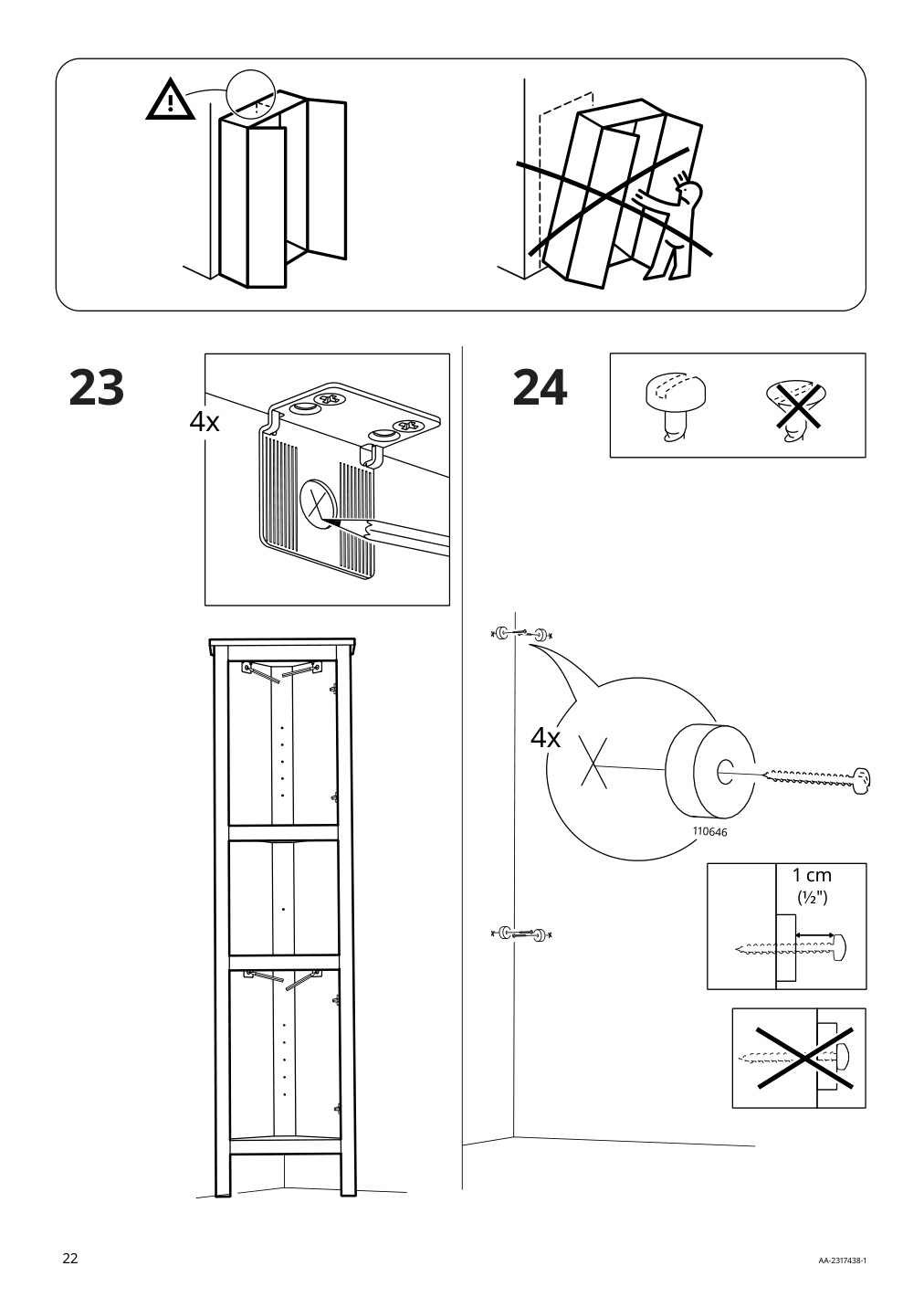 Assembly instructions for IKEA Hemnes corner cabinet white | Page 22 - IKEA HEMNES corner cabinet 604.184.01