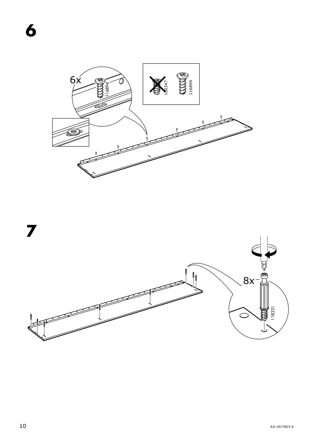 Assembly instructions for IKEA Hemnes daybed frame with 3 drawers white | Page 10 - IKEA HEMNES daybed with 3 drawers/2 mattresses 794.281.17