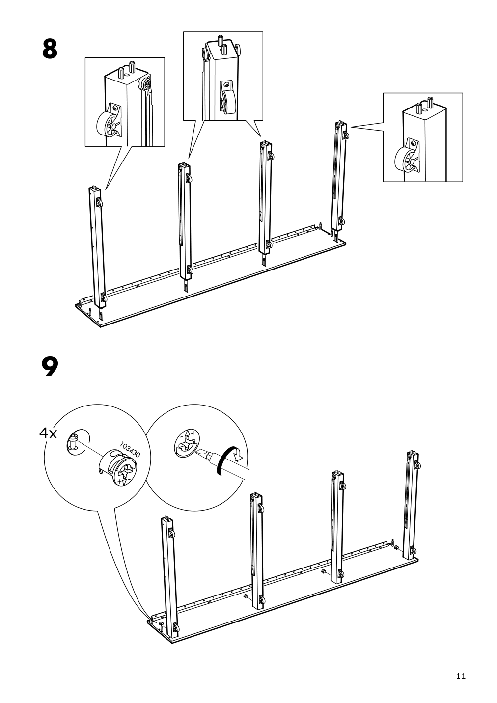 Assembly instructions for IKEA Hemnes daybed frame with 3 drawers white | Page 11 - IKEA HEMNES daybed with 3 drawers/2 mattresses 095.215.00