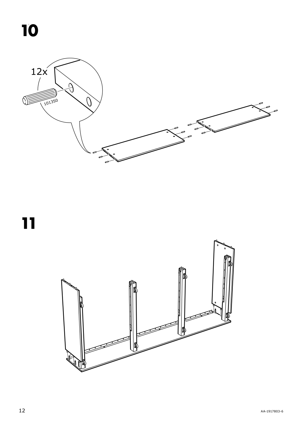 Assembly instructions for IKEA Hemnes daybed frame with 3 drawers black brown | Page 12 - IKEA HEMNES daybed frame with 3 drawers 805.144.30