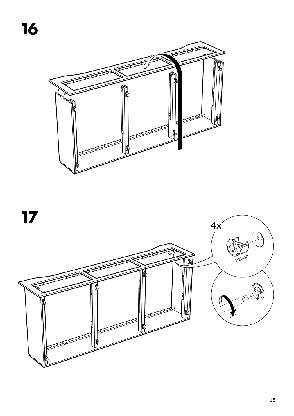 Assembly instructions for IKEA Hemnes daybed frame with 3 drawers white | Page 15 - IKEA HEMNES daybed with 3 drawers/2 mattresses 095.215.00