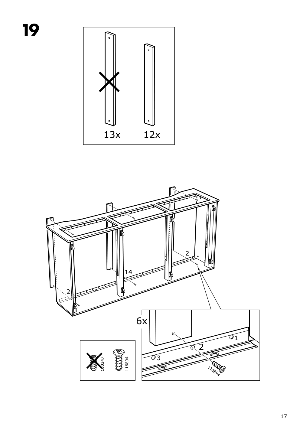 Assembly instructions for IKEA Hemnes daybed frame with 3 drawers black brown | Page 17 - IKEA HEMNES daybed frame with 3 drawers 805.144.30