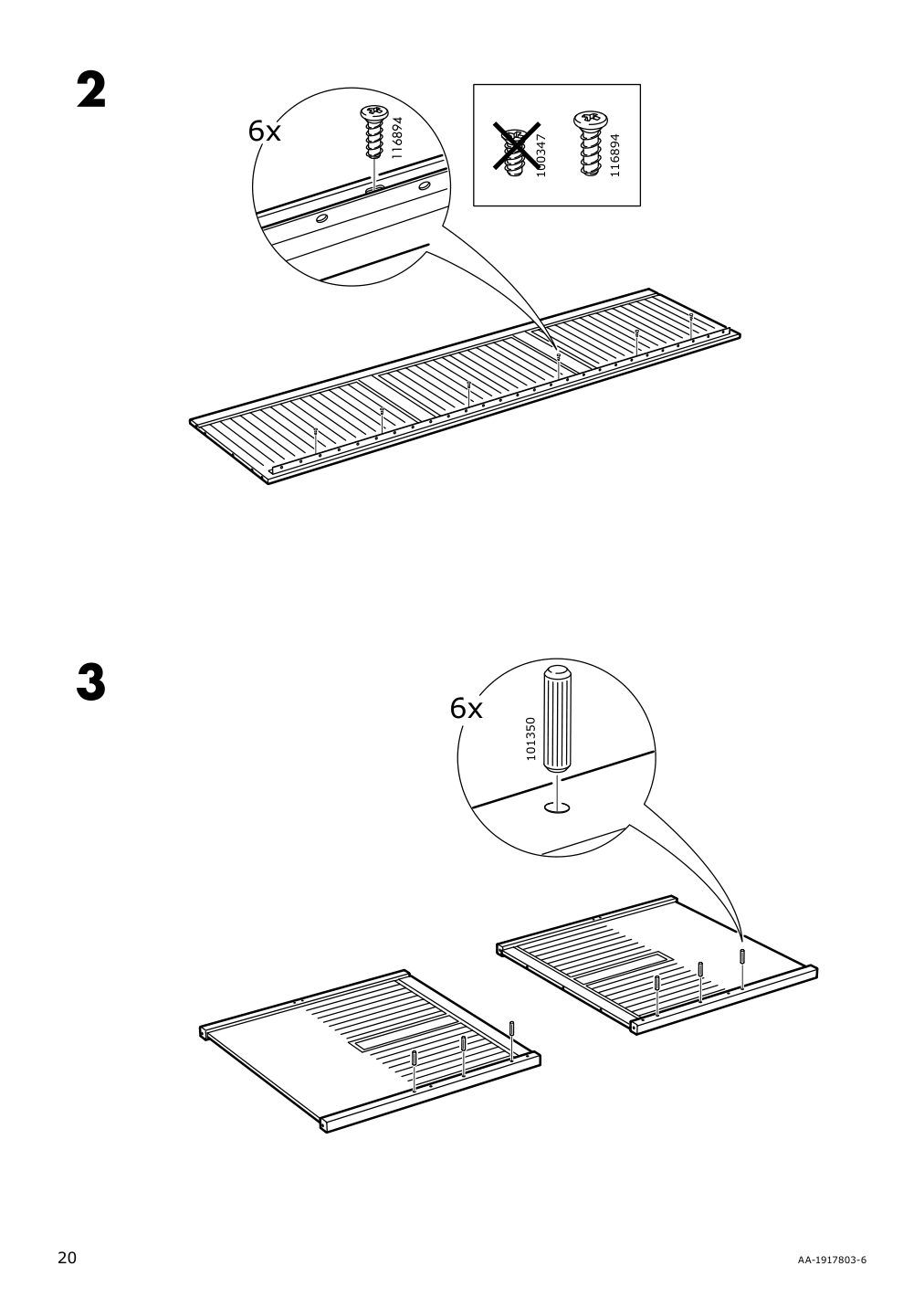 Assembly instructions for IKEA Hemnes daybed frame with 3 drawers white | Page 20 - IKEA HEMNES daybed with 3 drawers/2 mattresses 794.281.17