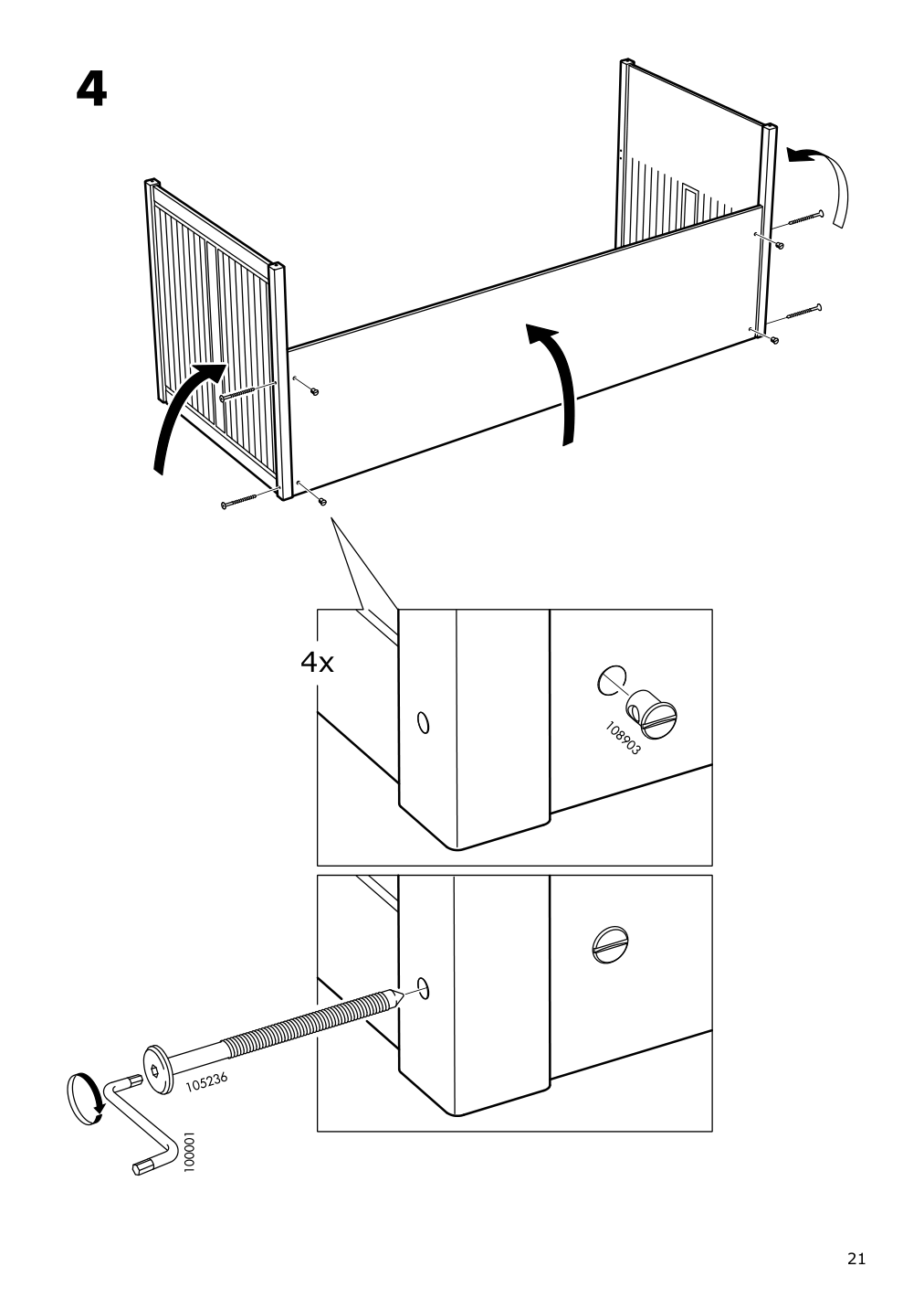 Assembly instructions for IKEA Hemnes daybed frame with 3 drawers black brown | Page 21 - IKEA HEMNES daybed frame with 3 drawers 805.144.30