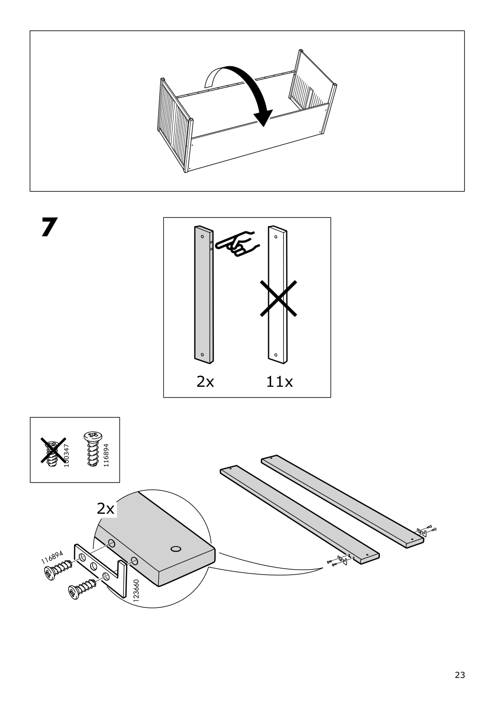 Assembly instructions for IKEA Hemnes daybed frame with 3 drawers white | Page 23 - IKEA HEMNES daybed with 3 drawers/2 mattresses 794.281.17