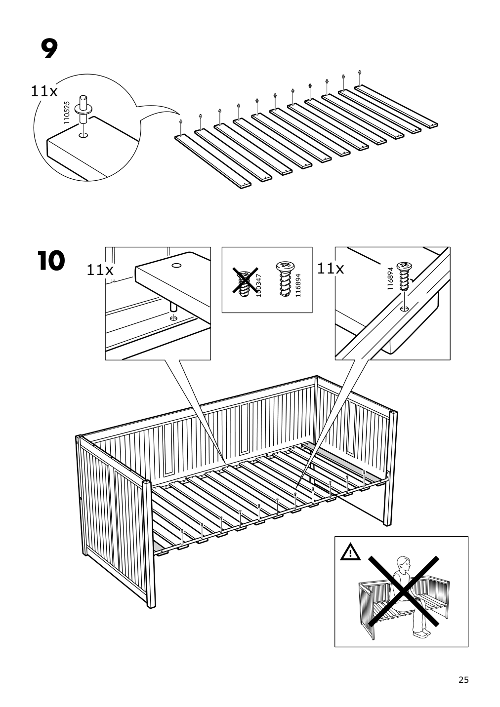 Assembly instructions for IKEA Hemnes daybed frame with 3 drawers black brown | Page 25 - IKEA HEMNES daybed frame with 3 drawers 805.144.30