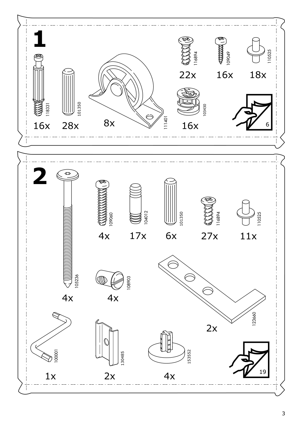 Assembly instructions for IKEA Hemnes daybed frame with 3 drawers white | Page 3 - IKEA HEMNES daybed with 3 drawers/2 mattresses 794.281.17