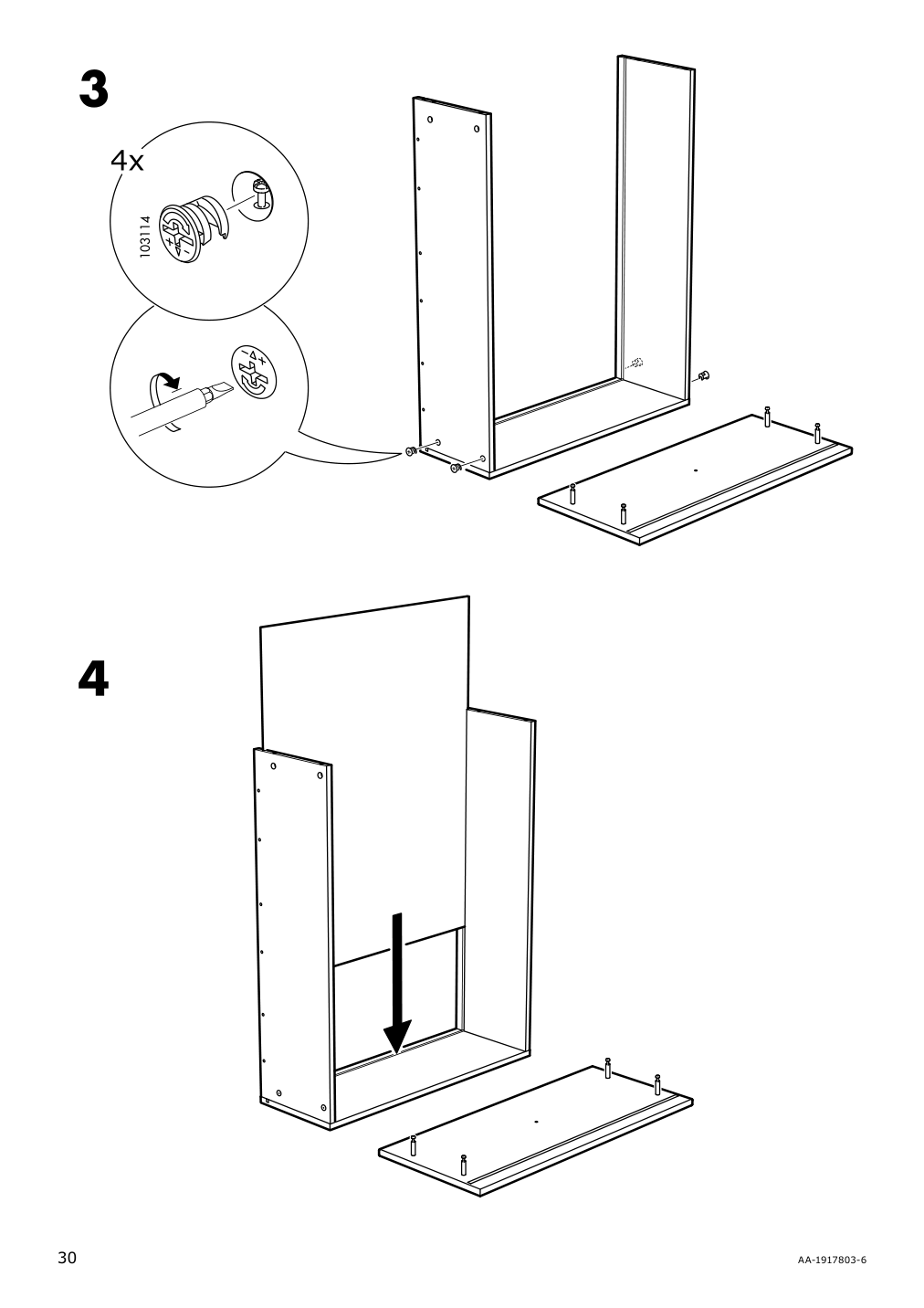 Assembly instructions for IKEA Hemnes daybed frame with 3 drawers white | Page 30 - IKEA HEMNES daybed with 3 drawers/2 mattresses 095.215.00