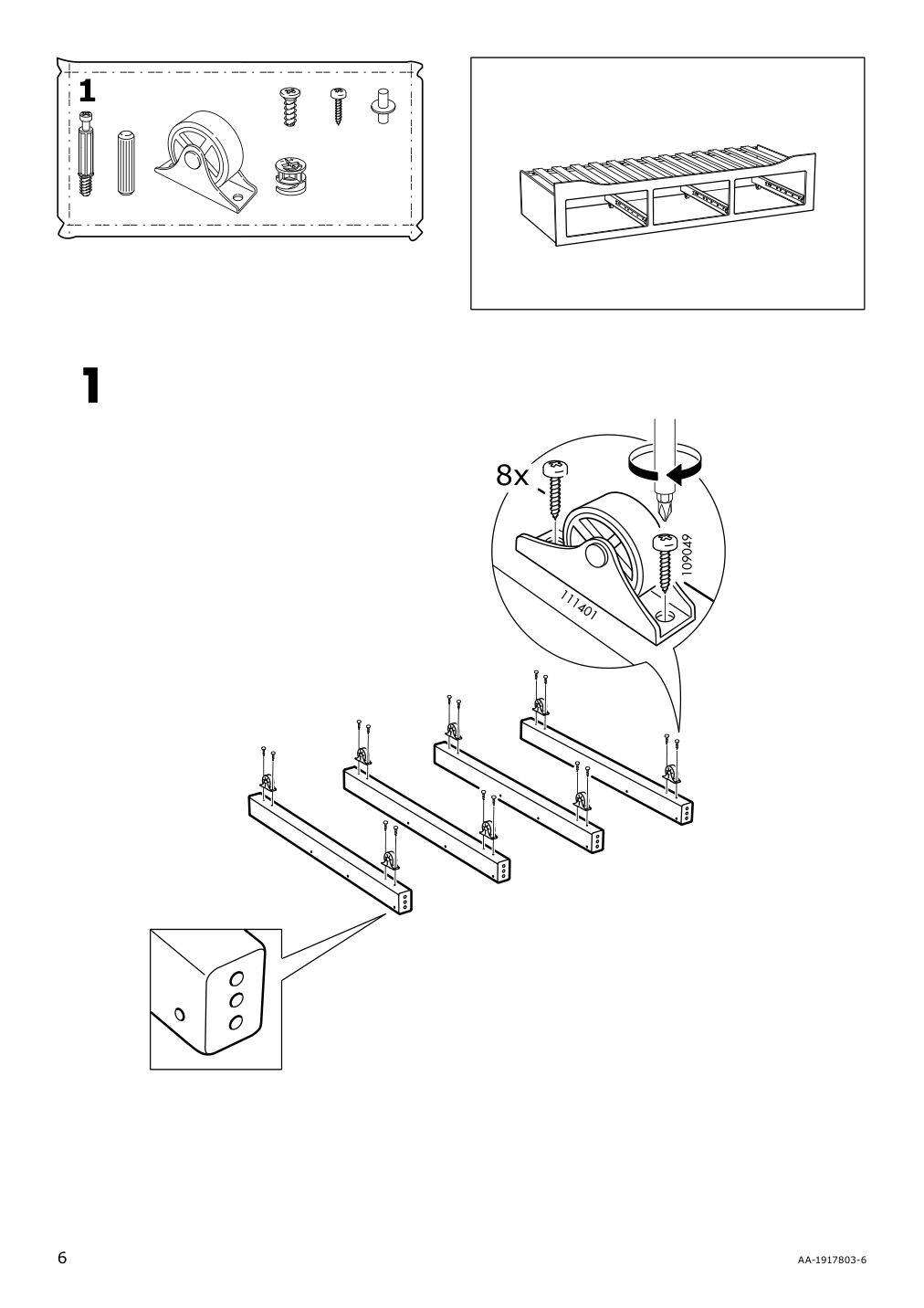 Assembly instructions for IKEA Hemnes daybed frame with 3 drawers white | Page 6 - IKEA HEMNES daybed with 3 drawers/2 mattresses 095.215.00