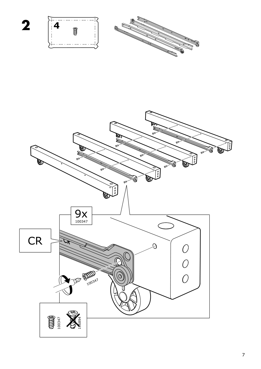 Assembly instructions for IKEA Hemnes daybed frame with 3 drawers black brown | Page 7 - IKEA HEMNES daybed frame with 3 drawers 805.144.30