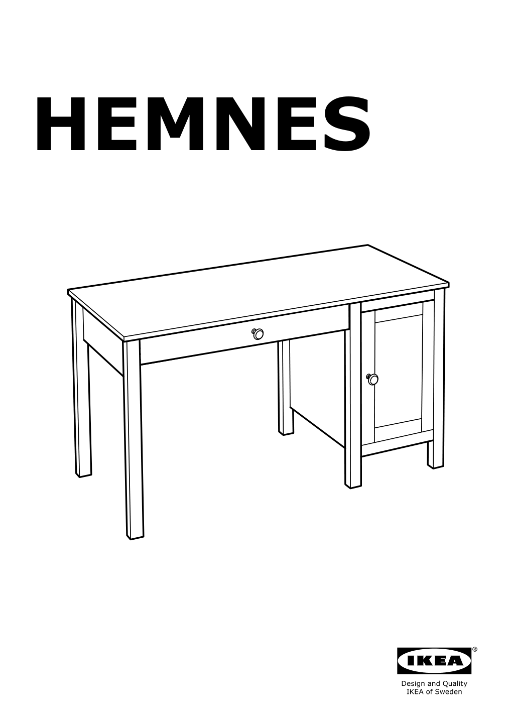 Assembly instructions for IKEA Hemnes desk black brown | Page 1 - IKEA HEMNES desk 403.397.92