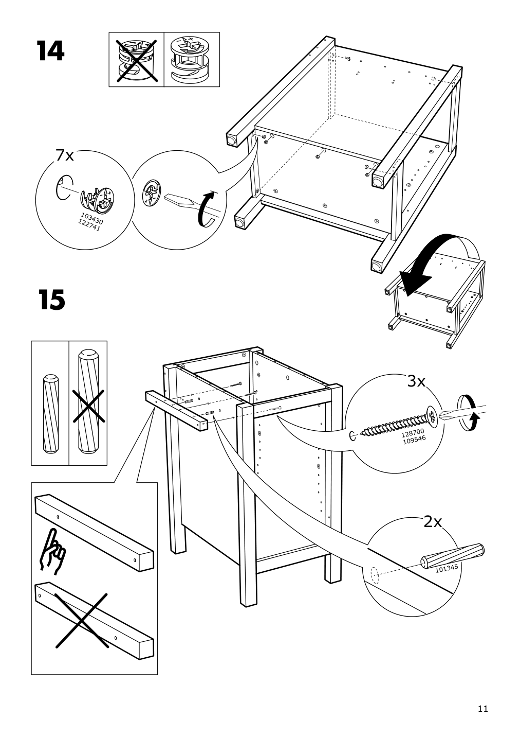 Assembly instructions for IKEA Hemnes desk black brown | Page 11 - IKEA HEMNES desk 403.397.92