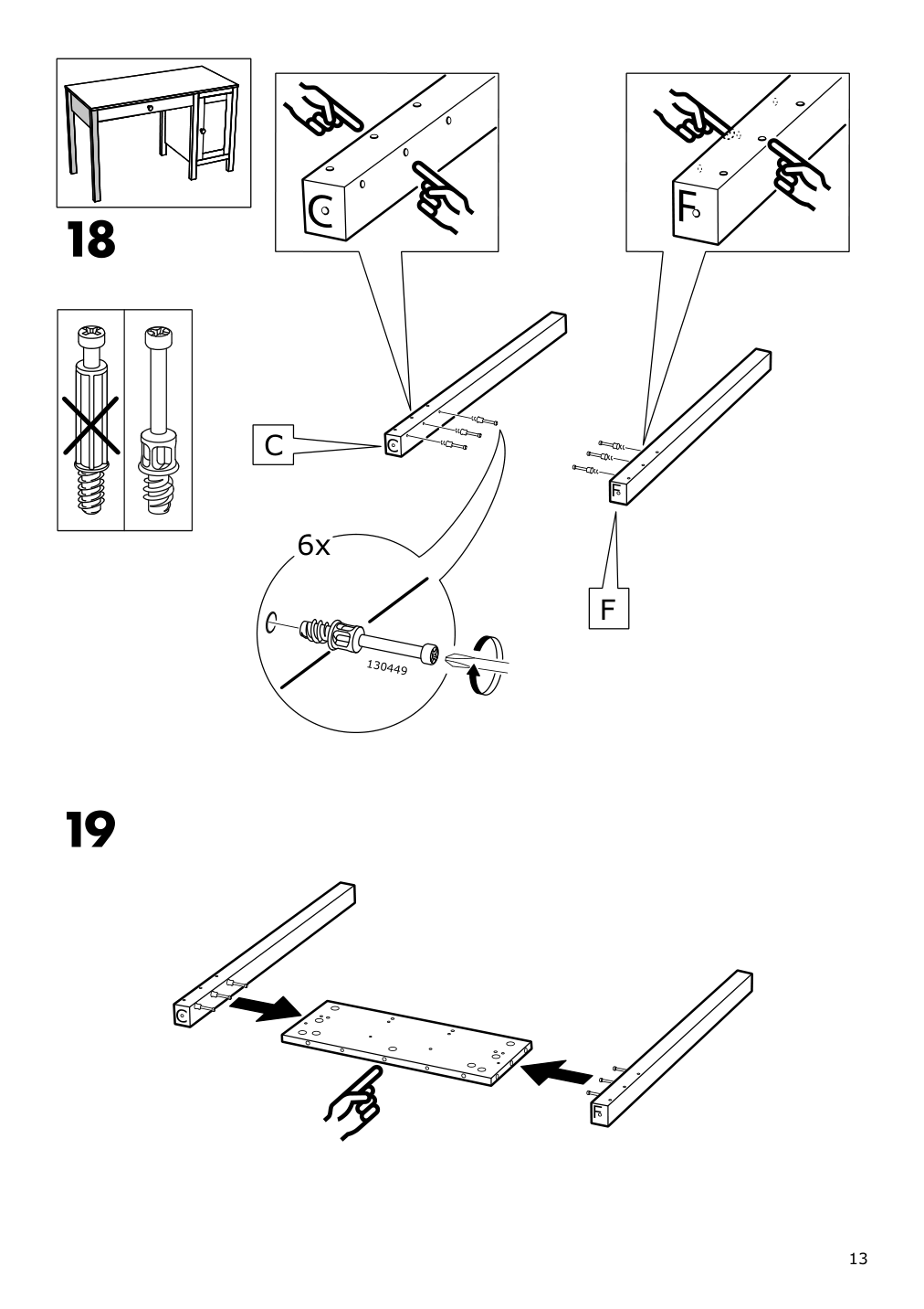 Assembly instructions for IKEA Hemnes desk black brown | Page 13 - IKEA HEMNES desk 403.397.92