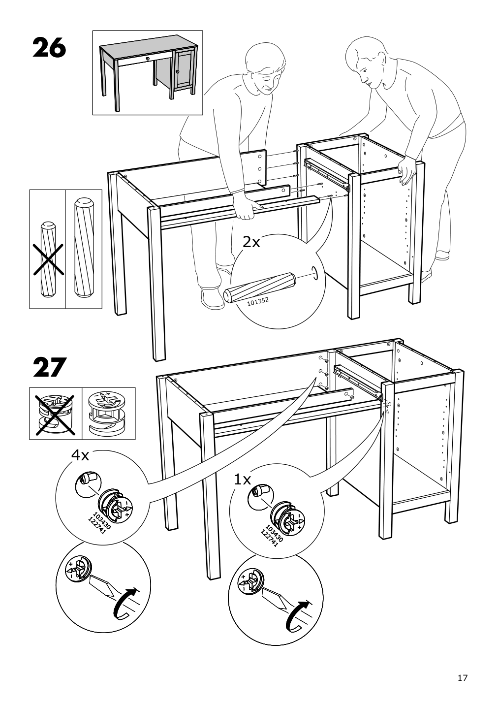 Assembly instructions for IKEA Hemnes desk black brown | Page 17 - IKEA HEMNES desk 403.397.92