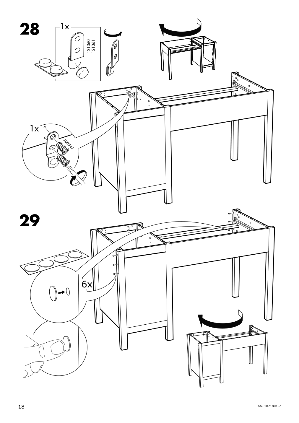 Assembly instructions for IKEA Hemnes desk black brown | Page 18 - IKEA HEMNES desk 403.397.92