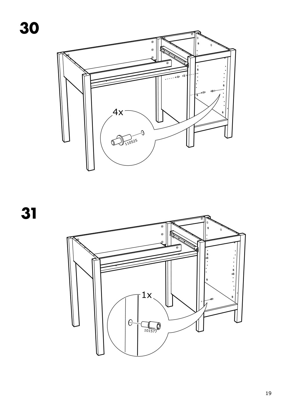 Assembly instructions for IKEA Hemnes desk black brown | Page 19 - IKEA HEMNES desk 403.397.92