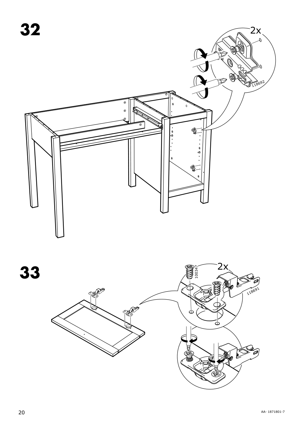 Assembly instructions for IKEA Hemnes desk black brown | Page 20 - IKEA HEMNES desk 403.397.92