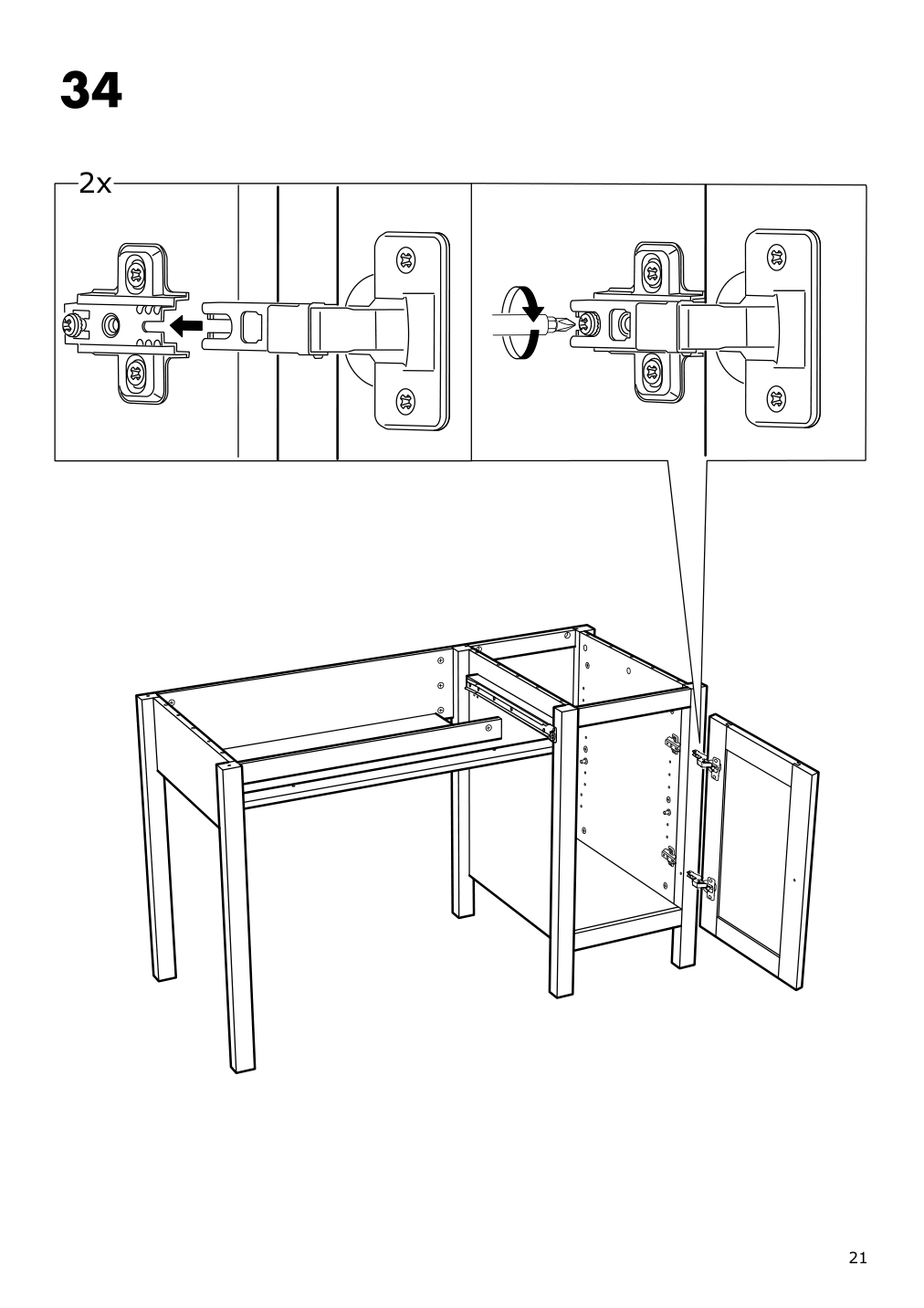 Assembly instructions for IKEA Hemnes desk black brown | Page 21 - IKEA HEMNES desk 403.397.92