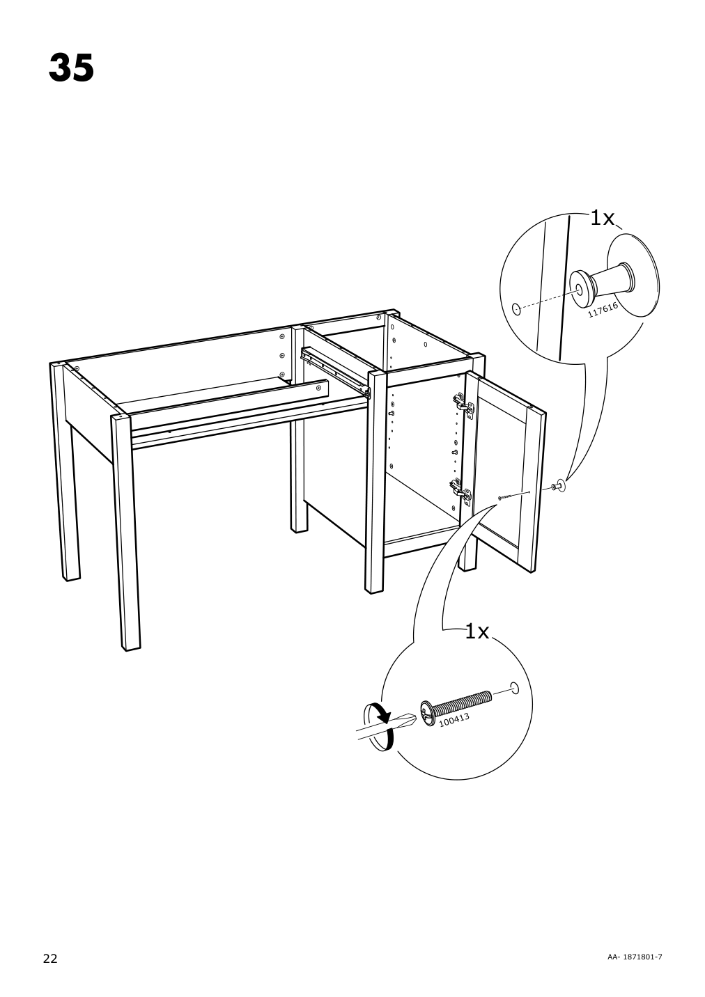 Assembly instructions for IKEA Hemnes desk black brown | Page 22 - IKEA HEMNES desk 403.397.92