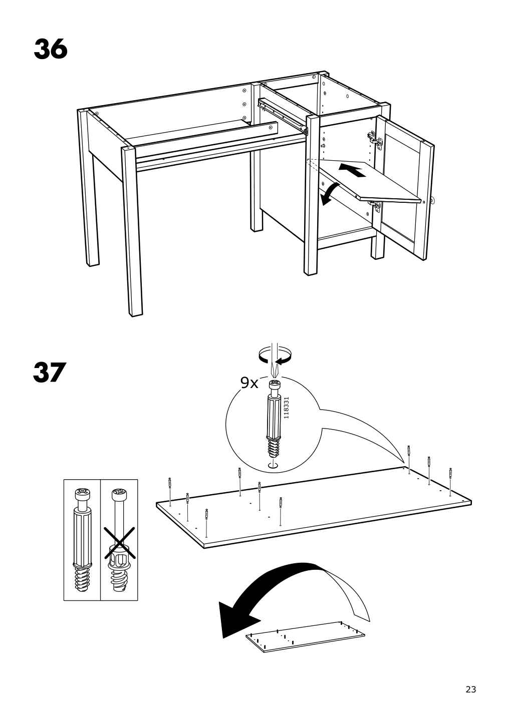 Assembly instructions for IKEA Hemnes desk black brown | Page 23 - IKEA HEMNES desk 403.397.92