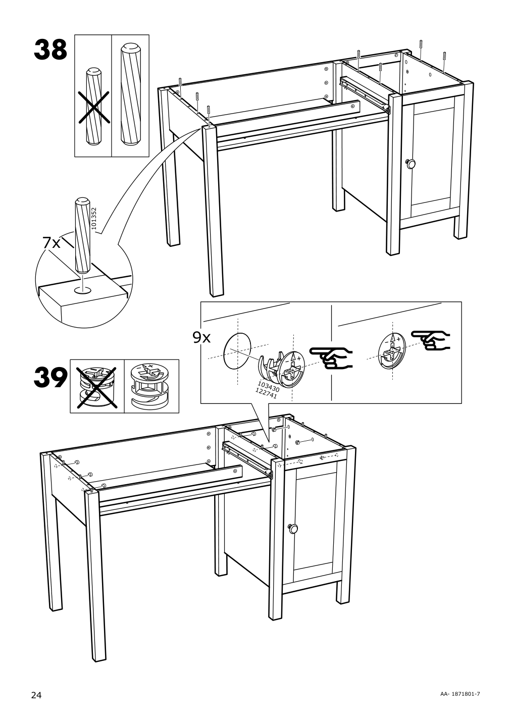 Assembly instructions for IKEA Hemnes desk black brown | Page 24 - IKEA HEMNES desk 403.397.92