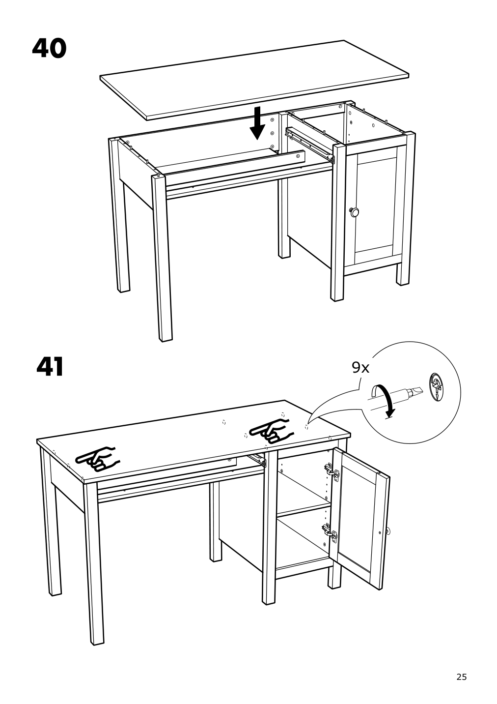 Assembly instructions for IKEA Hemnes desk black brown | Page 25 - IKEA HEMNES desk 403.397.92