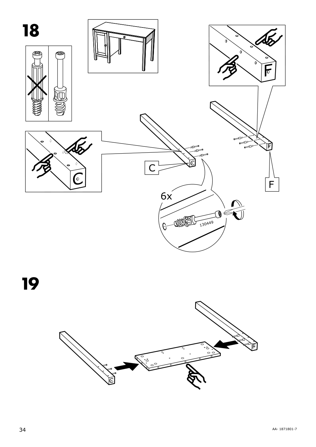 Assembly instructions for IKEA Hemnes desk black brown | Page 34 - IKEA HEMNES desk 403.397.92