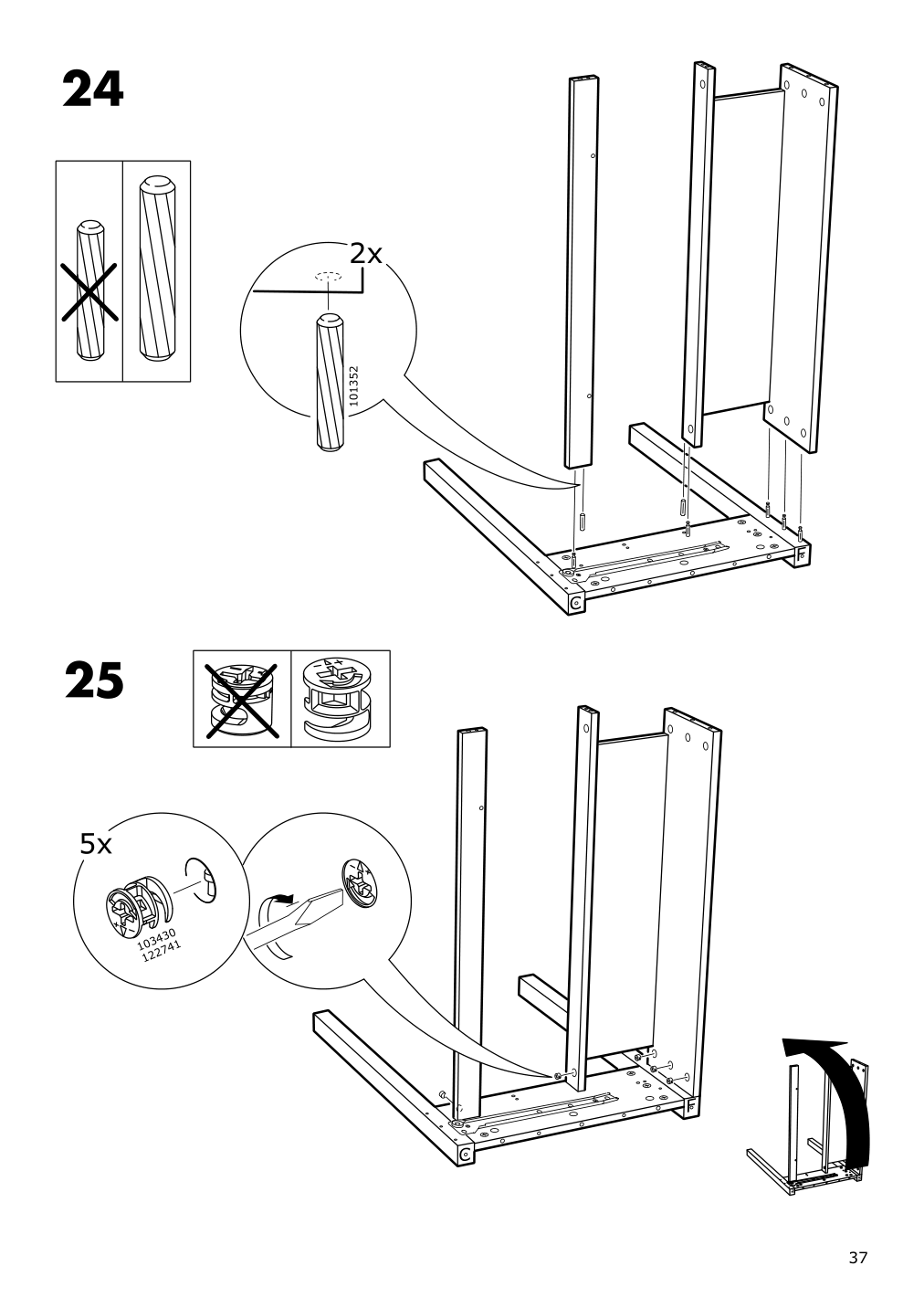 Assembly instructions for IKEA Hemnes desk black brown | Page 37 - IKEA HEMNES desk 403.397.92