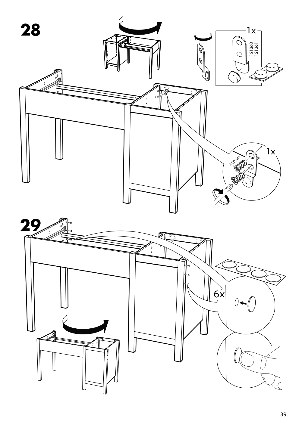 Assembly instructions for IKEA Hemnes desk black brown | Page 39 - IKEA HEMNES desk 403.397.92