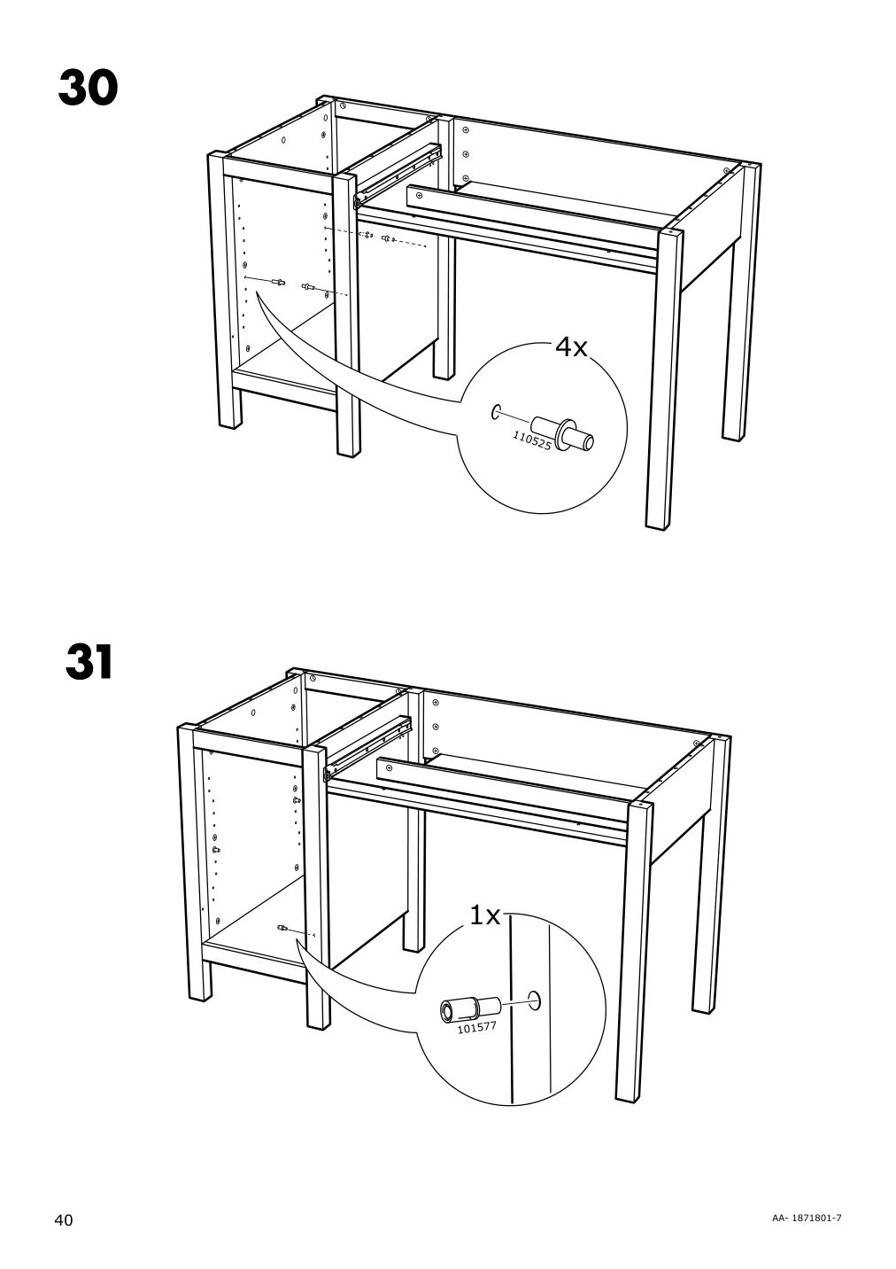 Assembly instructions for IKEA Hemnes desk black brown | Page 40 - IKEA HEMNES desk 403.397.92