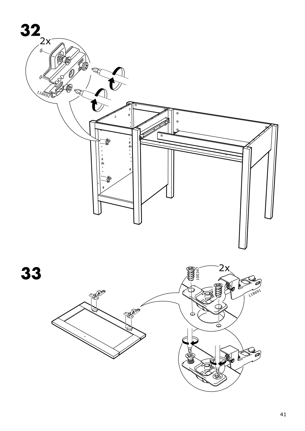 Assembly instructions for IKEA Hemnes desk black brown | Page 41 - IKEA HEMNES desk 403.397.92