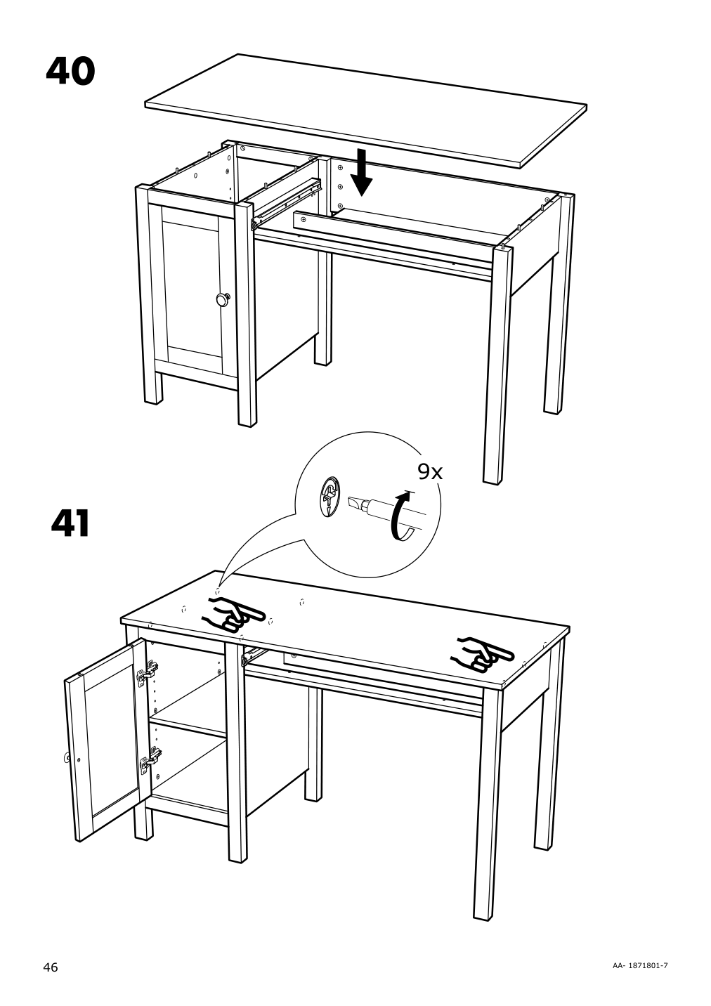 Assembly instructions for IKEA Hemnes desk black brown | Page 46 - IKEA HEMNES desk 403.397.92